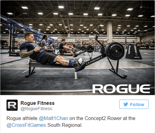matt chan on concept2 model d indoor rower