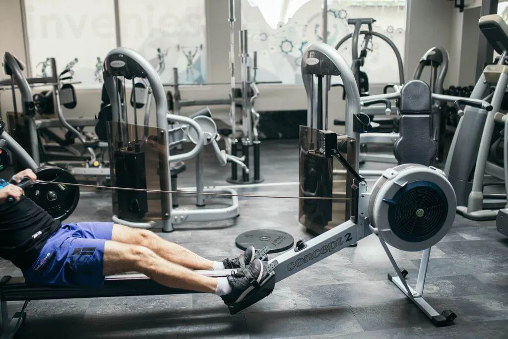 doing-exercise-on-a-rowing-machine
